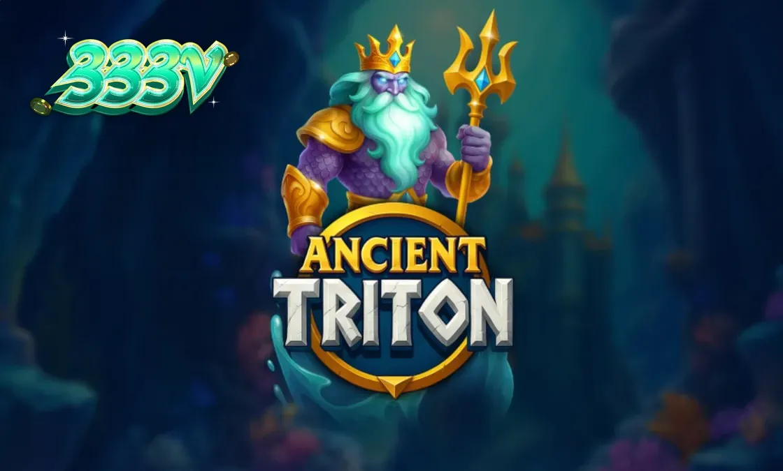 Pemandangan bawah laut yang megah dengan simbol mitologi Yunani dalam slot Ancient Triton.