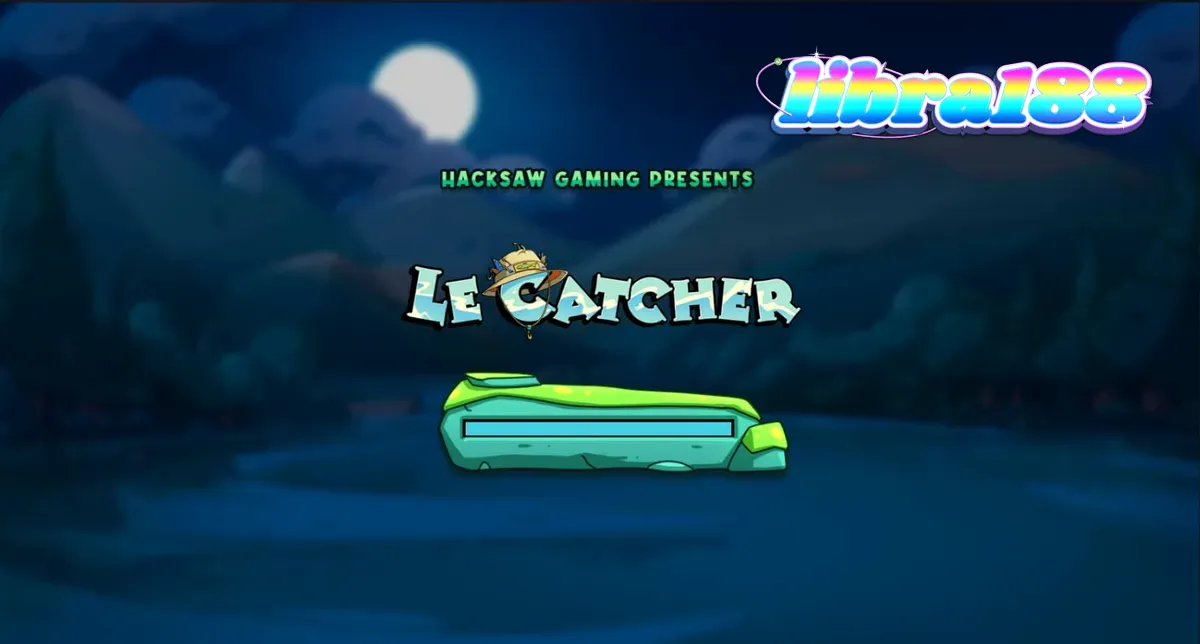 Karakter rakun dalam slot Le Catcher dengan latar belakang perairan malam hari